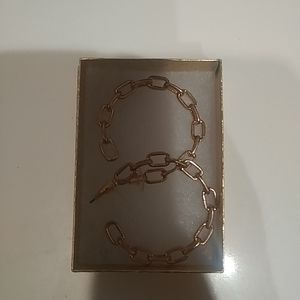 Brass 14k gold plated interlock earrings new